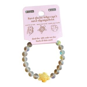 Simply Southern Translucent Mocha Brown Beads Tan Sea Turtle Tracker Bracelet